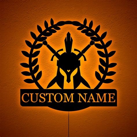 Amazon.com: Spartan Helmet Lighted-up Wall Art, Spartan RGB Wall Sign ...