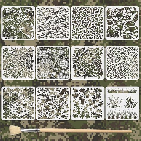 Amazon.com : TWINKLEMON 12PCS Camo Stencil for Spray Paint 12 x 12 Inch ...