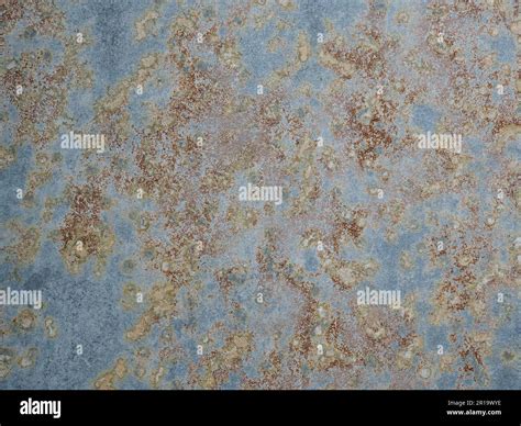 Texture of oxidized metal with brass and aqua patina. Rusty metal ...
