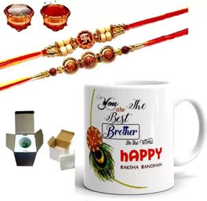 RHYTHM GIFT4U Designer Rakhi For Bhaiya & Bhabhi | kundan designer ...