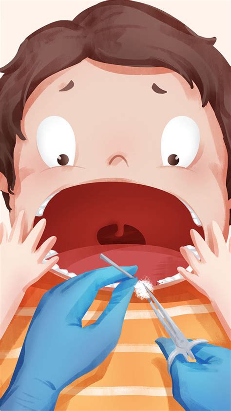 牙医给小朋友拔牙插画gif动图下载-包图网