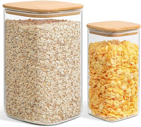 Amazon.com: ComSaf Glass Pantry Storage Containers, 156/51 oz Large ...