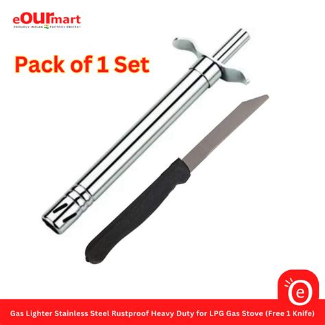 Gas Lighter Stainless Steel Rustproof With Knife | Online Under Rs49 ...