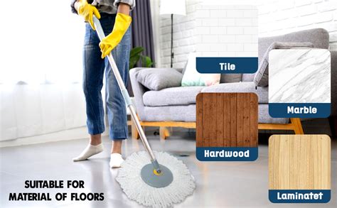 Esquire 360° Bucket Spin Mop Stick (Grey) with an Additional Refill ...
