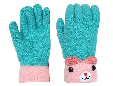 FabSeasons Baby Boy's and Baby Girl's Acrylic Woollen Winter Gloves ...