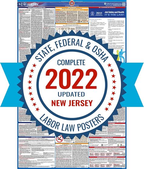 NJ Labor Law Poster, Ausgabe 2021 – Staat, Bundes- und OSHA-konform ...