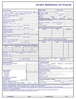 Juristic Application for Finance - Fill Out, Sign & Share Online ...