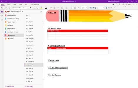 Image result for Examples of Using OneNote for Daily Progress