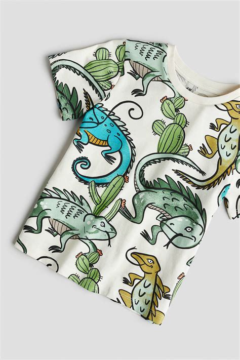 White/Lizards Printed T-shirt for kids | H&M IN
