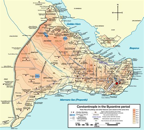 Map of Byzantine Constantinople - World History Encyclopedia