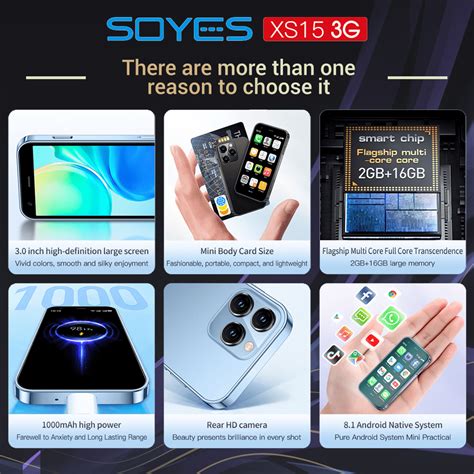 SOYES XS15 Mini SmartPhone בגודל קטן 3.0 אינץ' צג אנדרואיד 8.1 2GB RAM ...
