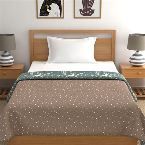 Buy TRIDENT Comfort Living Multicolour Printed Cotton Reversible Single ...