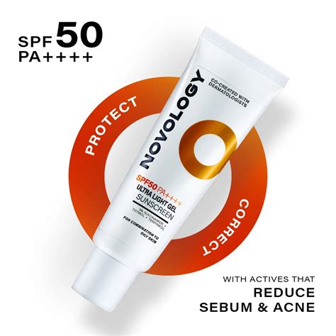SPF50 PA++++ Ultra Light Gel Sunscreen, 50g – Novology India