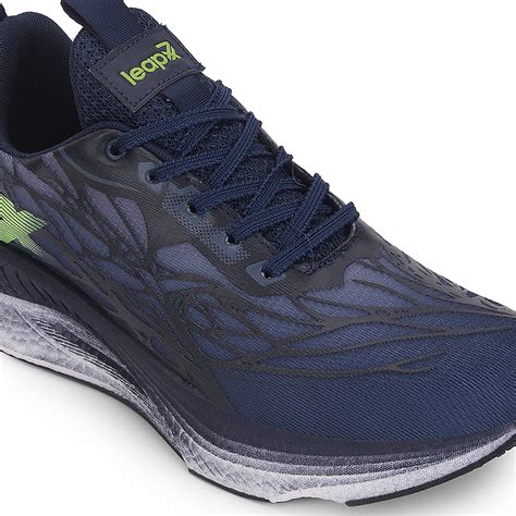 Buy Leap7x Navy Blue Sports Lacing Running Shoes For Men XLM-01 By Liberty