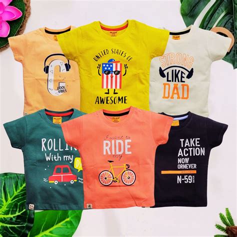 Babynjungle Multicoloured 5 Pieces in 1 set 100% Cotton Tshirt for Boy ...