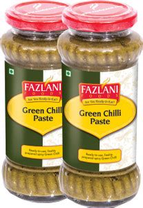 FAZLANI FOODS Ready to Use Green Chilli Paste (Pack of 2, 300gm each ...