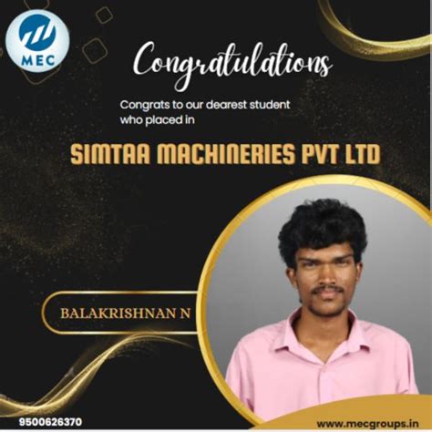 PLACEMENT UPDATE | MEC Groups - Coimbatore