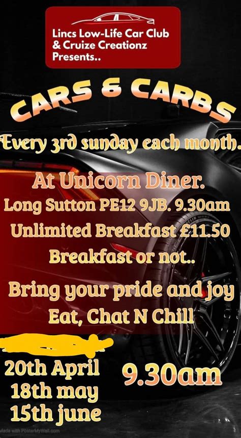 cars n carbs breakfast or not, Unicorn Diner Restaurant, Spalding, 20 ...