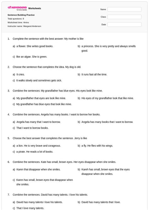 50+ Sentence Building worksheets on Wayground | Free & Printable