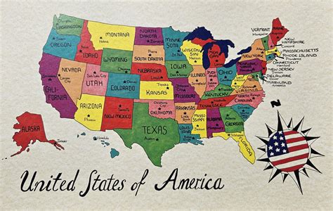 Map Of Usa Showing States And Capitals - Capitals Of The Fifty States ...