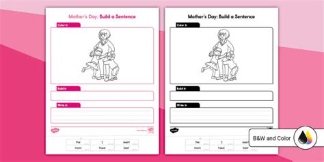 Mother's Day Sentence Building | Mother's Day | Twinkl USA