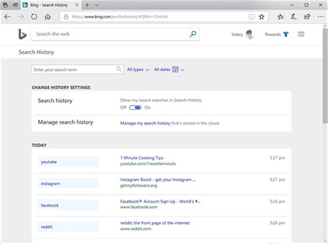Image result for Bing Activity Log