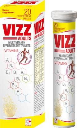 CORAL VIZZ ADULT Multivitamin Effervescent Tablets for Adult, Pineapple ...