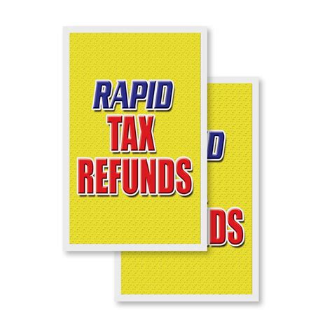 Rapid Tax Refunds (2-PACK) 24" x 36" Vinyl Decals | Sign Insert Peel ...