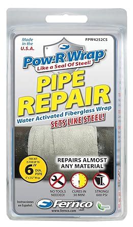 Pipe Repair Patch Kit Pow-R-Wrap - 4" X 252" Pipe Repair Wrap - Fernco ...