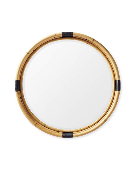 Montara Rattan Mirror - Navy | Serena and Lily