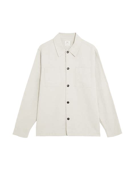 Buy Linen Blend Overshirt at Marks & Spencer