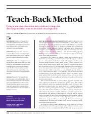 Image result for Teach Back Method Training