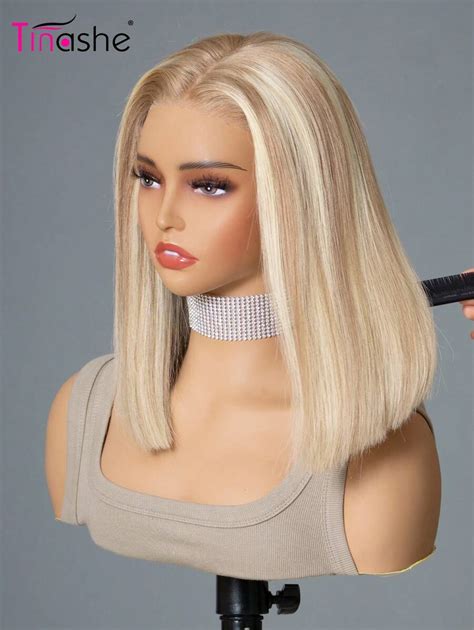 Tinashe Tinashe Hair 13x6 Highlight Blonde Straight Bob Wig 16/613 ...