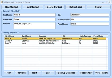 Address Database 的图像结果