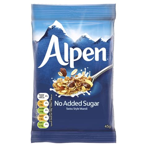 Buy Alpen No Added Sugar Swiss Style Muesli Sachets, 45g (30 sachets ...