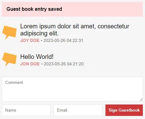 Image result for Guest Book JavaScript HTML