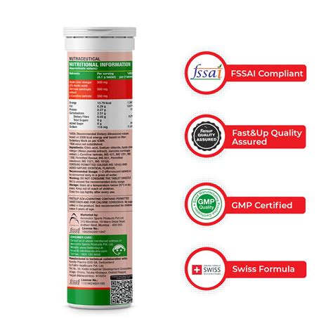 Buy FAST&UP ACV + CARNITINE | 500MG ACV | 350MG L-CARNITINE | 500MG ...