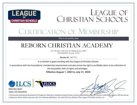 Accreditation Main office – Reborn