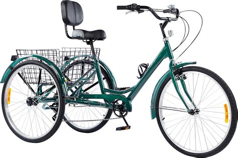 Buy Sibosen Adult Tricycle 7 Speed, 20/24/26 inch Three Wheel Bikes, 3 ...
