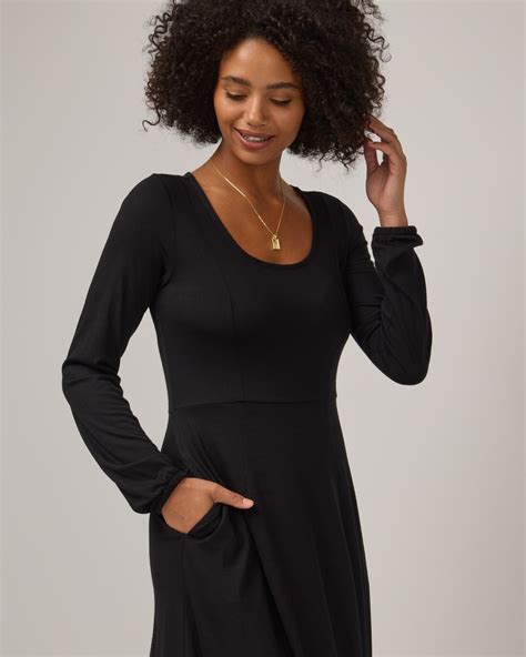 Ahna Merino Wool Empire Waist Dress - Black – Ahna Empire Waist Dress ...