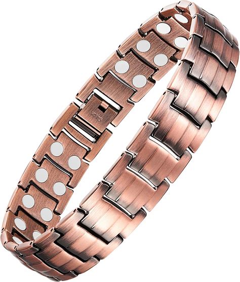 Amazon.com: Feraco Men's Copper Magnetic Bracelet for Arthritis Pain Relief Elegant 99.99% Solid ...