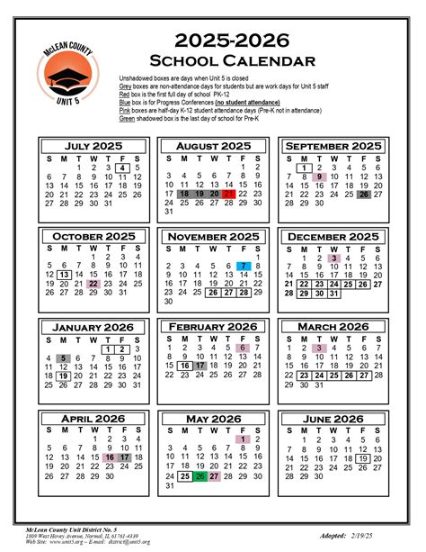 McLean County Unit District 51 Calendar 25-26 revised - EduCounty