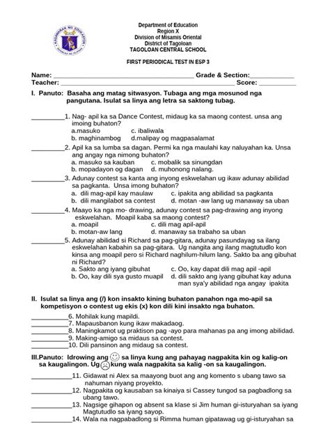 Image result for DepEd ESP Module 1 1st Quarter