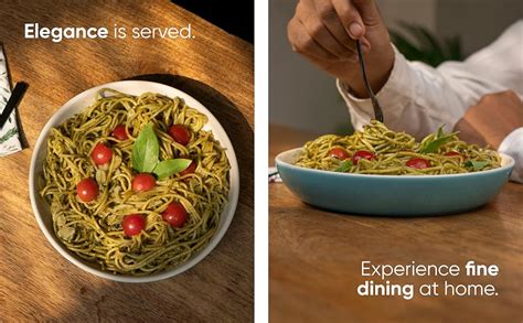 Shay Ceramic Pasta Bowl Set, 22Cm, 2 Pieces, Blue Outside|Glossy Finish ...