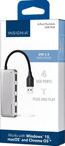 Buy Insignia- 4-Port USB 3.0 Hub - Gray Online India | Ubuy