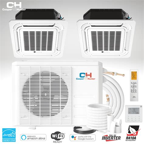 Cooper & Hunter Cooper&Hunter 18000 BTU Dual Zone Ceiling Cassette ...