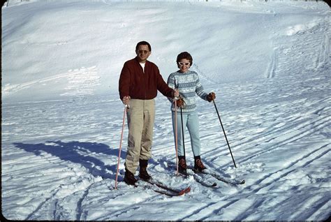 My grandfather and grandmother skiing in Sweden in the 50s. : r ...