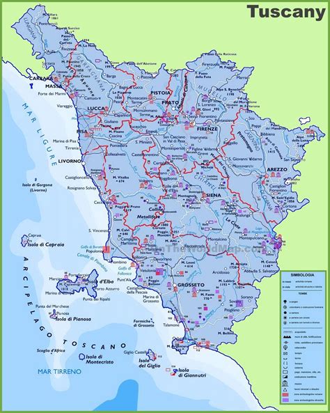 Map Of Italy Showing Tuscany - Oconto County Plat Map