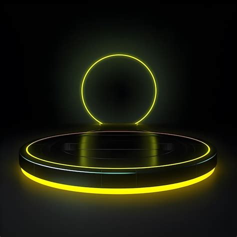 Neon display product mockup podium futuristic 3d generative ai ...