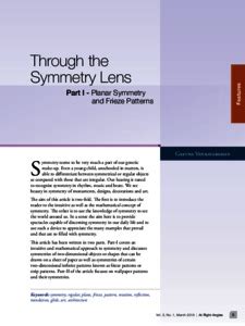 Through the symmetry lens, part 1 : planar symmetry and frieze pattern ...